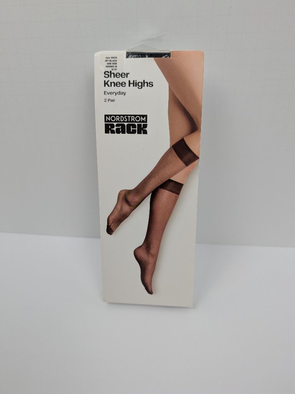 Nordstrom Rack 20 Denier Sheer Knee Highs Jet Black OS 2-Pair